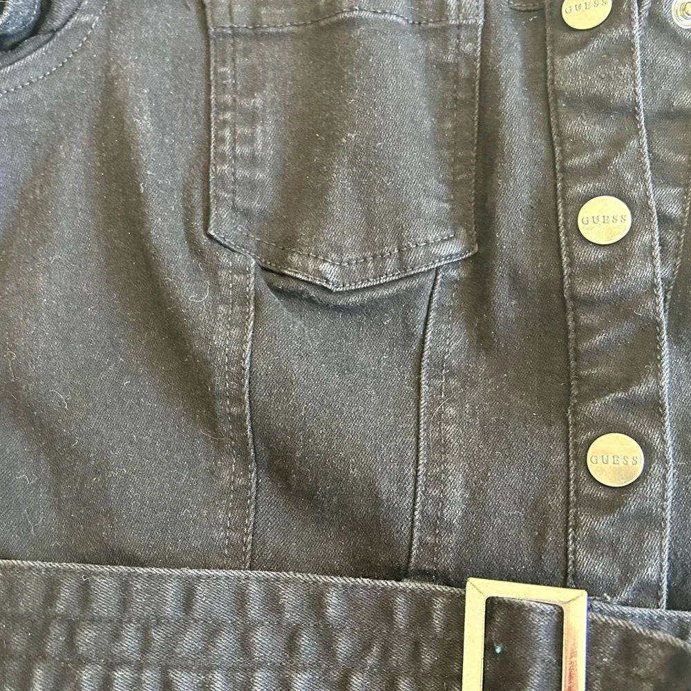 Guess Black Button Down Denim Dress Size M - Picture 5 of 6